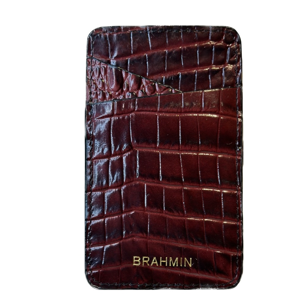 BRAHMIN | Business Card Case | Genuine Leather | Melbourne Card Case | Cranberry
